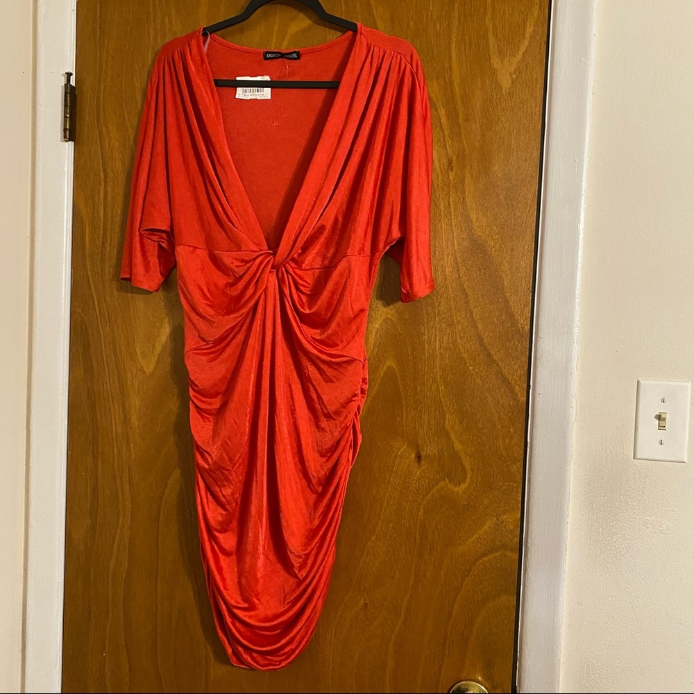 Fashion to Figure orange sexy dress size XL nwt - Picture 2 of 9